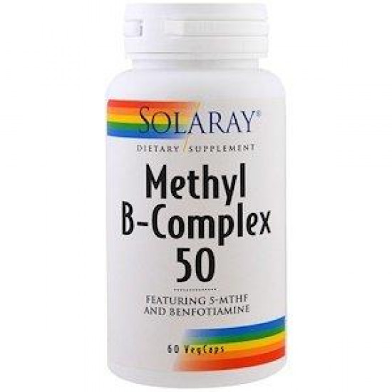 Вітаміни групи В, Methyl B-Complex 50, Solaray, 60 вегетаріанських капсул, 30076 