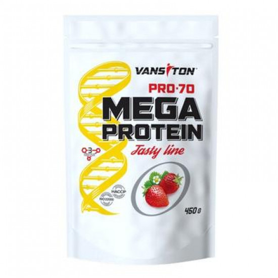 Protein Mega protein PRO 70, Vansiton, strawberry 450 g 200, 32167 .. Discounts, promotions, 100% original products. Delivery worldwide, free shipping, world, health, cosmetics, fitness