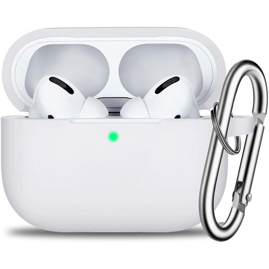 Силіконовий чохол з карабіном для AirPods Pro STR - White