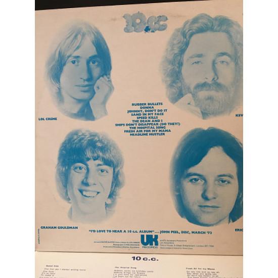 10сс ‎– 10cc*1973*UK Records ‎– UKAL 1005 *UK 1 PRESS*ncludes a lyric inser