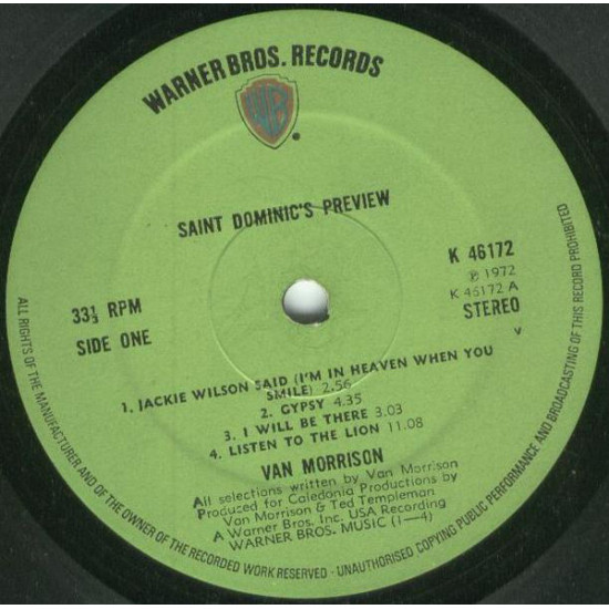 Van Morrison ‎– Saint Dominics Preview