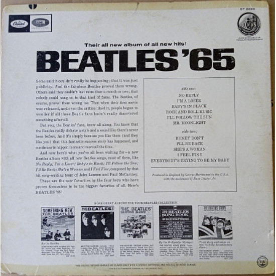 The Beatles - Beatles '65th 1964 (Stereo 1st Press) of [VG+]