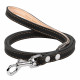 CoLLar Stitching Leather Double Leash for Dogs (Black)